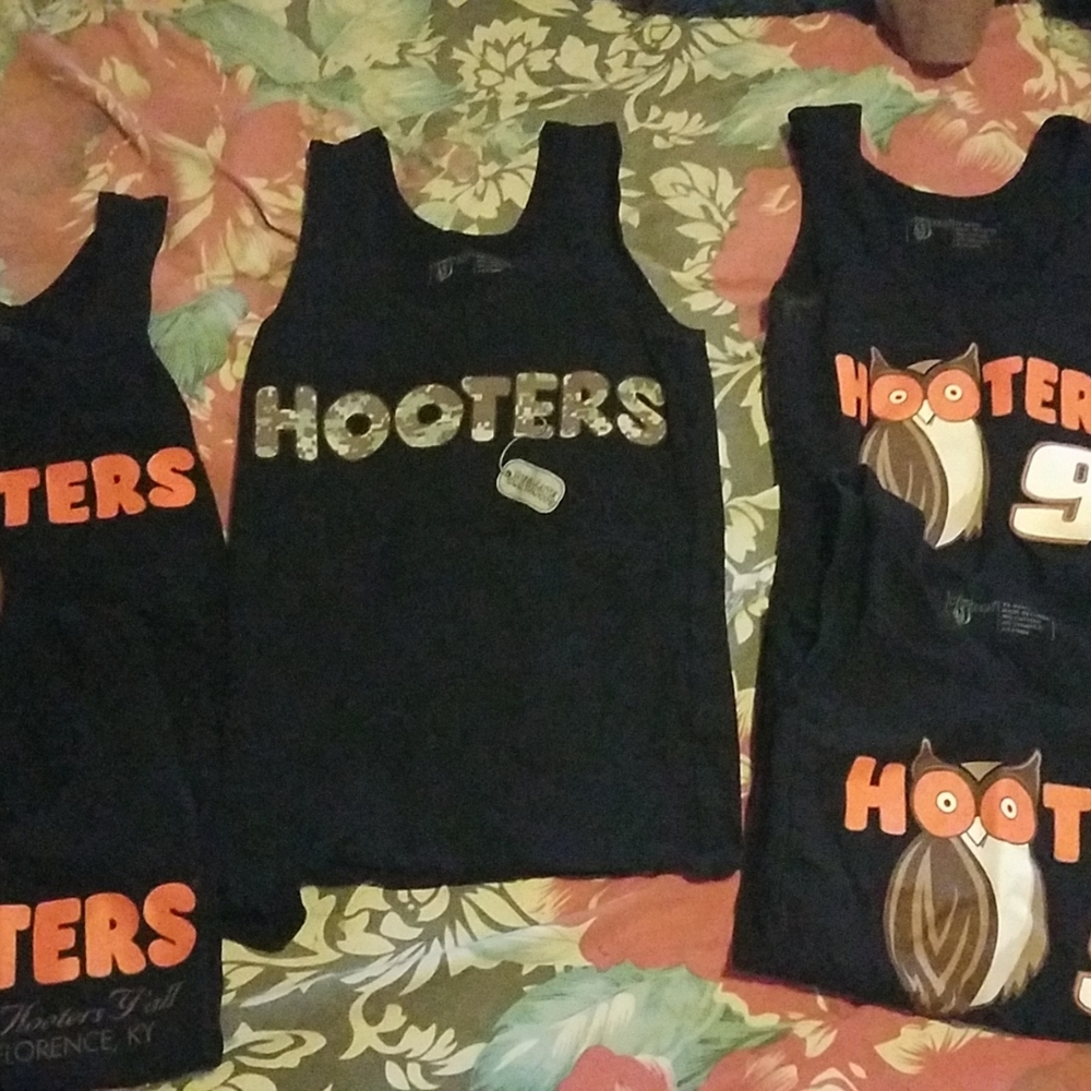 Authentic Black Hooters Tank Tops